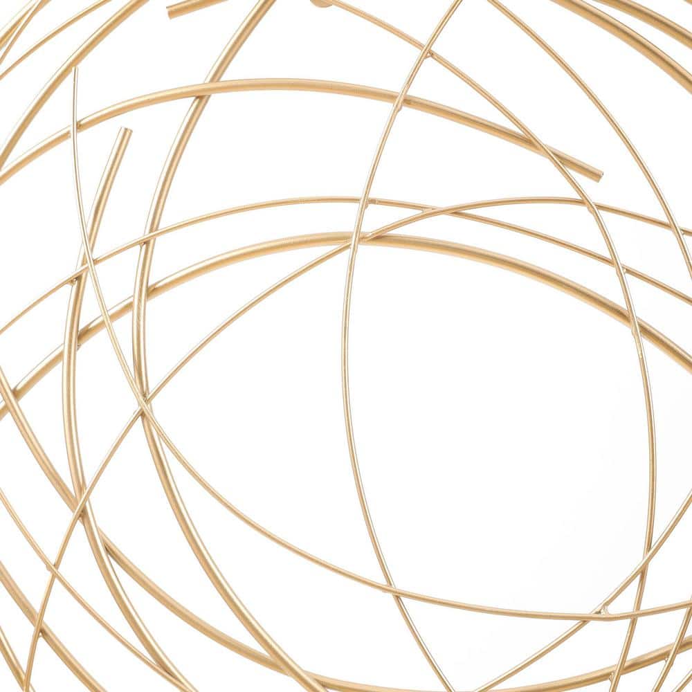 LuxenHome Gold Finish Iron Circular Wall Sculpture