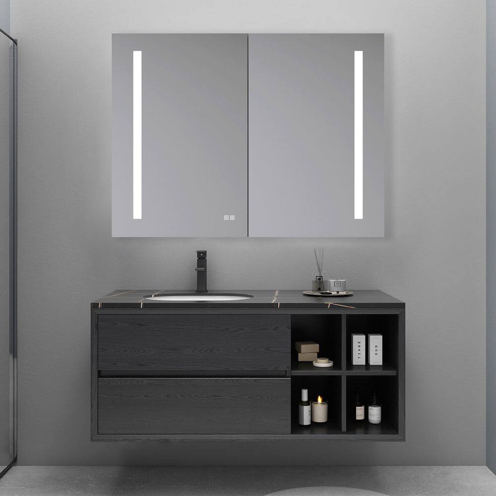 40 in. W x 30 in. H Rectangular Aluminum Surface Mount Medicine Cabinet with Mirror and LED Light price history on PriceWatchPro