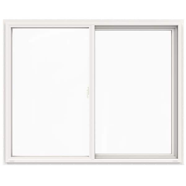 JELD-WEN 59.5 in. x 47.5 in. V-4500 Series White Vinyl Left-Handed Sliding Window with Fiberglass Mesh Screen