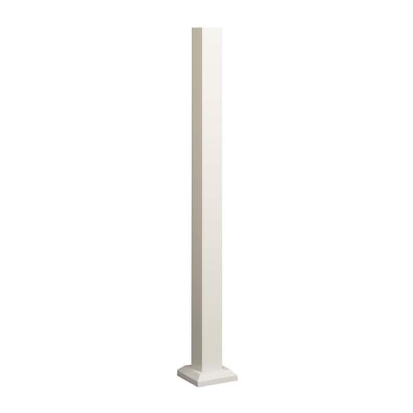 FORTRESS Al13 Home Rail 45.5 in. H x 3 in. W Aluminum Matte White Blank Post with Base Cover