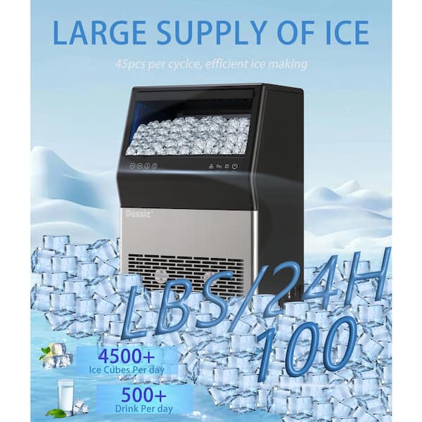 Elexnux 15.74 in. 100 lb. Freestanding Ice Maker in Stainless