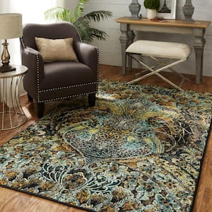 Lova Gold 5 ft. x 8 ft. Abstract Area Rug