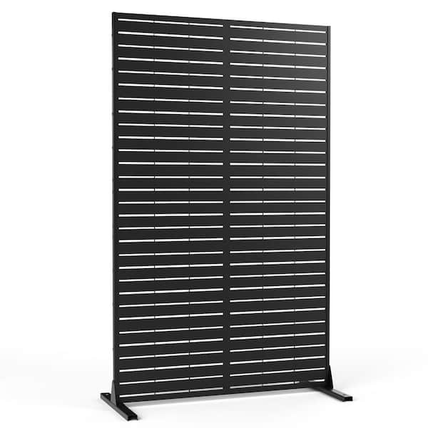 44" W x 71" H Black Metal Privacy Screen-Decorative Outdoor Panel for Deck, Patio, Balcony & Garden