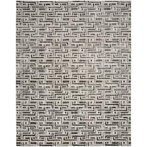 Serenity Home Grey Ivory 9 ft. x 12 ft. Geometric Transitional Area Rug