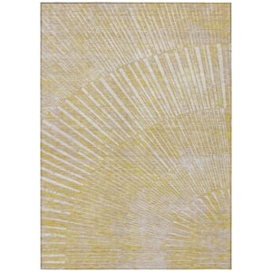 Chantille ACN542 Wheat 5 ft. x 7 ft. 6 in. Machine Washable Indoor/Outdoor Geometric Area Rug