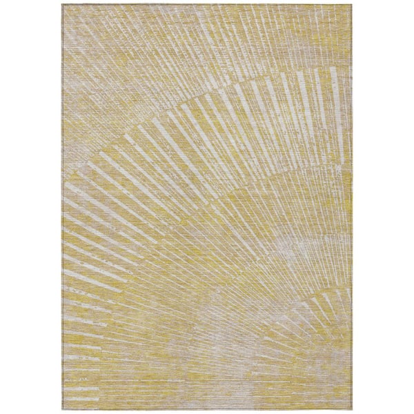 Addison Rugs Chantille ACN542 Wheat 5 ft. x 7 ft. 6 in. Machine Washable Indoor/Outdoor Geometric Area Rug