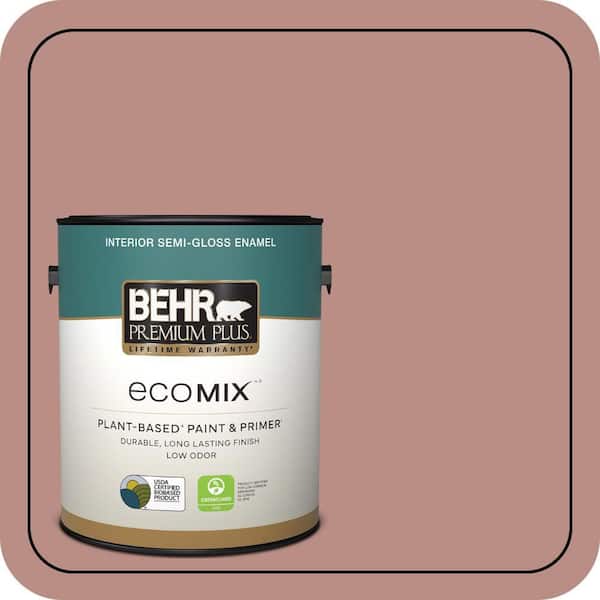 1 gal. #170F-5 Brick Dust Semi-Gloss Enamel EcoMix Plant-Based Interior Paint & Primer