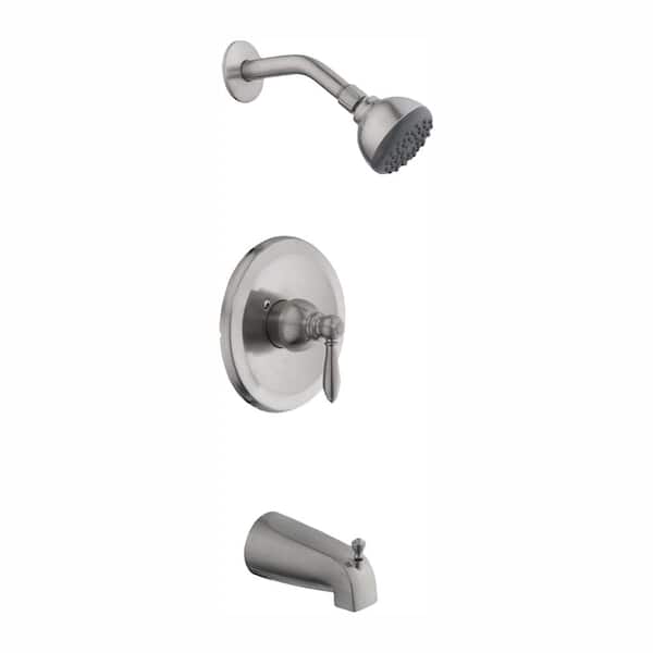 Glacier Bay Adley Single-Handle 1-Spray Tub and Shower Faucet in Brushed Nickel