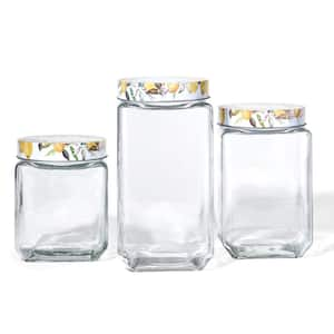 Honey-Can-Do 4-Piece 450ml, 700ml, 1000ml and 1650ml Glass Jar Storage Set  with Bamboo with Lids KCH-06527 - The Home Depot