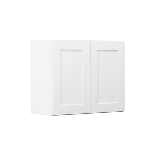 Hampton Bay Denver White Painted Shaker Stock Ready to Assemble Wall Kitchen Cabinet 30 in. x 24 in. x 12 in.
