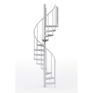 Condor White Interior 42in Diameter, Fits Height 119in - 133in, 2 42in Tall Platform Rails Spiral Staircase Kit