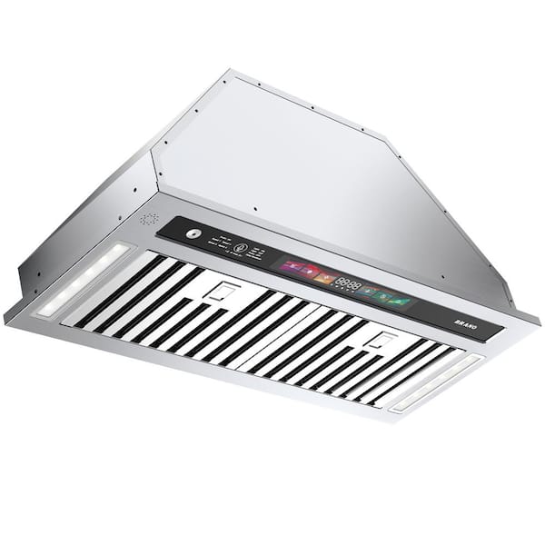 JEREMY CASS 36 in. 900 CFM Convertible Insert Range Hood in Stainless Steel with Smart Voice/Touch Control, 4-Speed Exhaust Fan