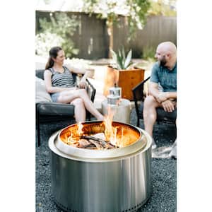 Yukon 2.0 in.,27 in. x 17 in. Stainless Steel Wood Burning Fire Pit