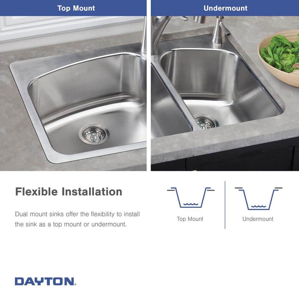 Dayton 27" x 22" Stainless Steel Single Bowl Drop-In Sink