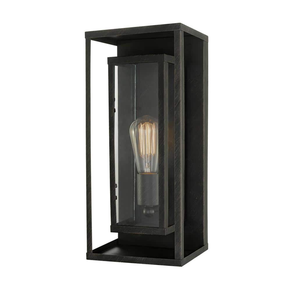 Globe Electric Montague Dark Bronze Rustic Outdoor 1-Light Wall Sconce  44307 The Home Depot