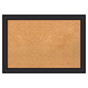 Amanti Art Oliver Black Narrow 27 in. x 19 in. Wood Framed Black Cork ...