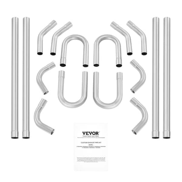 VEVOR Exhaust Kit 16 pcs 2.94 in. x 3.9 ft. Carbon Steel Slip Joint Corrosion Resistant Pipe 1-Pack with Slip-Fit Joint