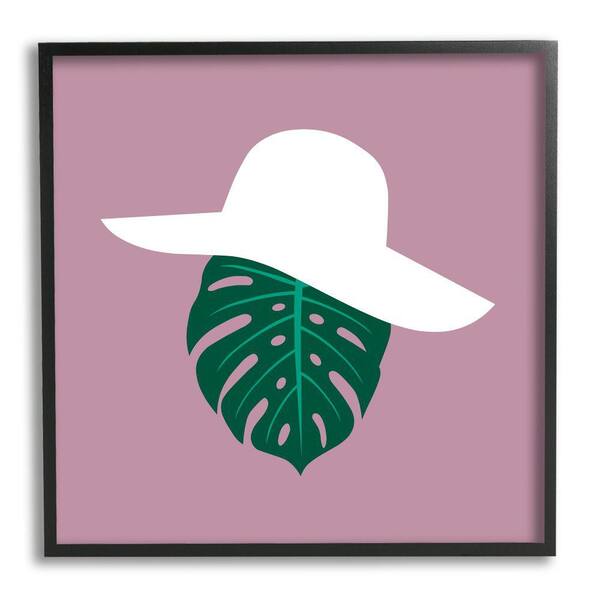 The Stupell Home Decor Collection Tropical Fashion Monstera Leaf Floppy Hat By Atelier Poster Framed Abstract Wall Art Print 17 In X 17 In Ai 256 Fr 17x17 The Home Depot