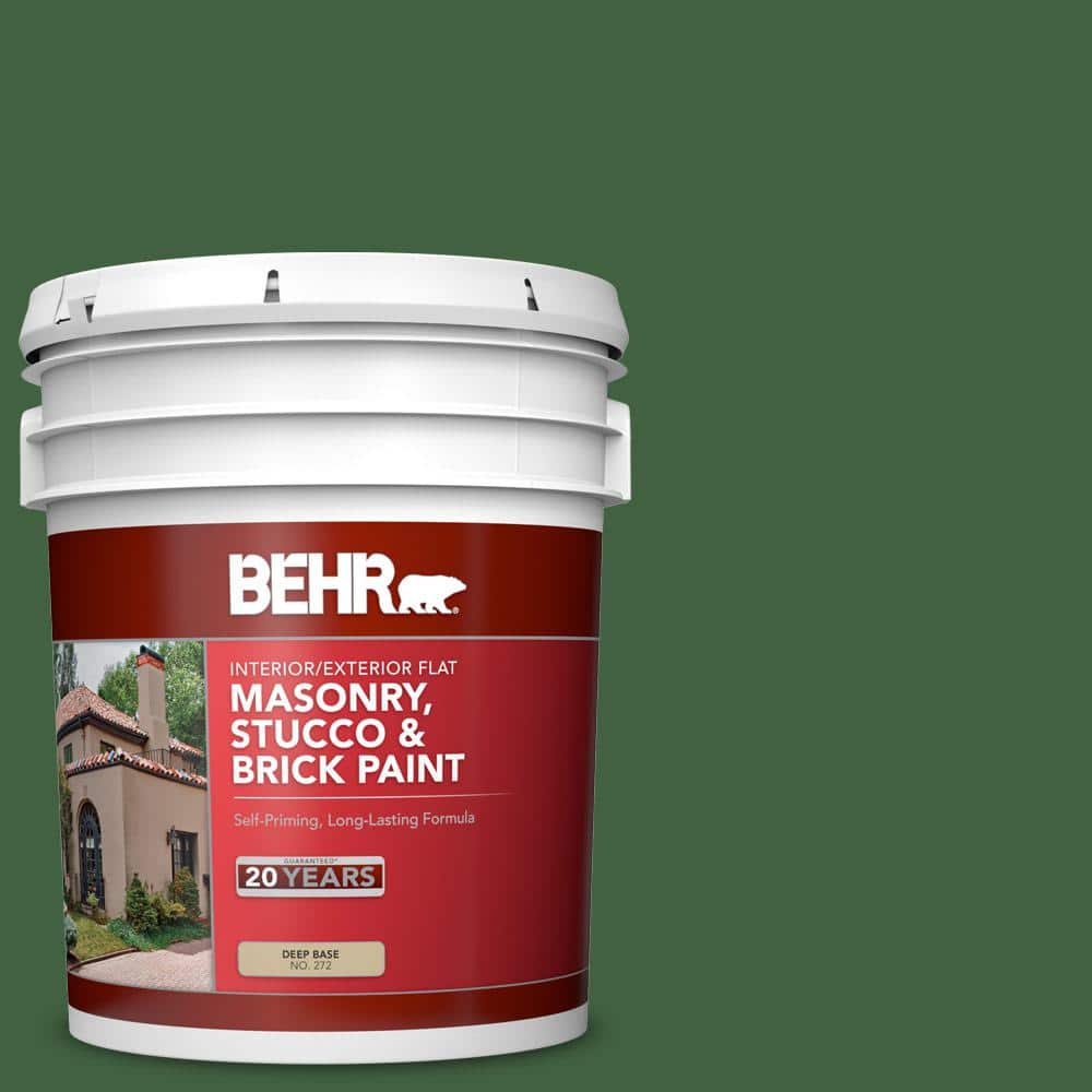 5 gal. #S400-7 Deep Viridian Flat Interior/Exterior Masonry, Stucco and Bri