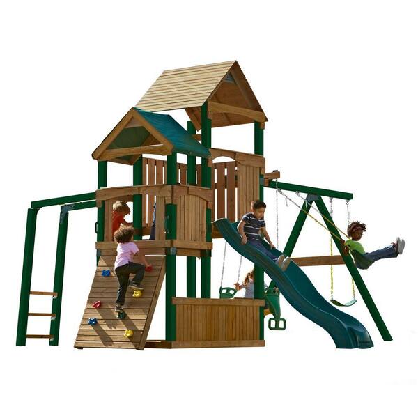 Swing-N-Slide Playsets Sky Tower Swing Set with Alpine Slide and Tuff Wood
