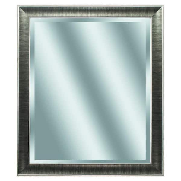 24 x 28 Gunmetal Gray Frame Beveled Mirror