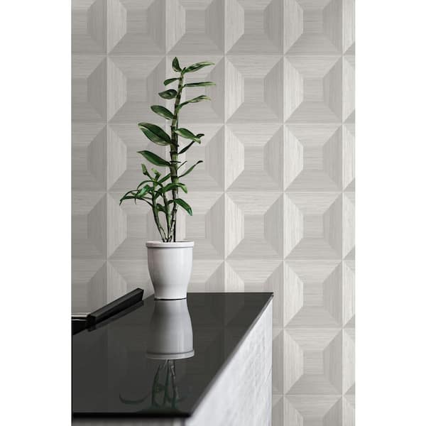 Seabrook Designs Birch Squared Away Geometric Embossed Vinyl