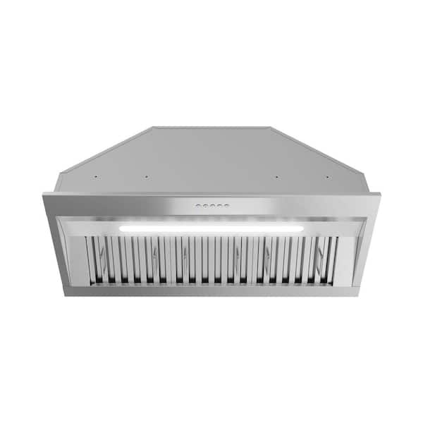 34 in. 350 CFM Pescara Ducted Insert Range Hood in Stainless Steel, Baffle Filters, Electronic Button Control, LED Light