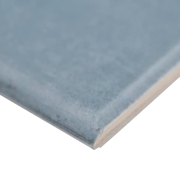 Lakeview Denim Bullnose 3 in. x 12 in. Glossy Ceramic Wall Tile (10 lin. ft./Case)