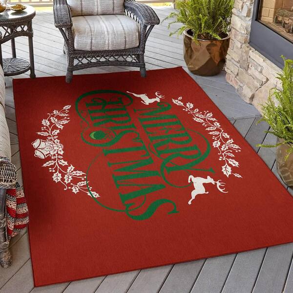 Addison Rugs Indoor/Outdoor Cozy Winter ACW36 Red Washable 5' x 7'6 Rug
