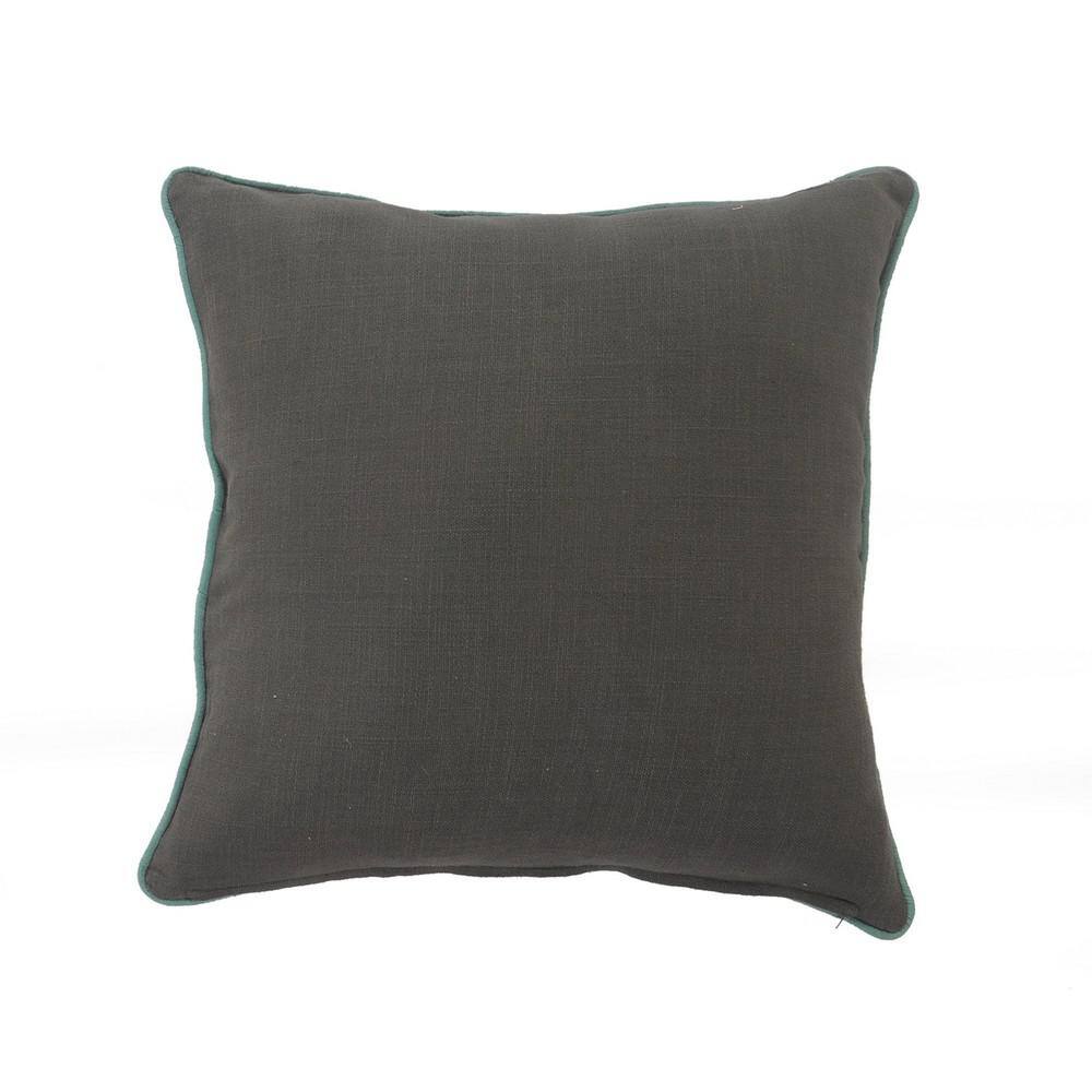 Jungle Scene Green and Multicolor Cotton Throw Pillow