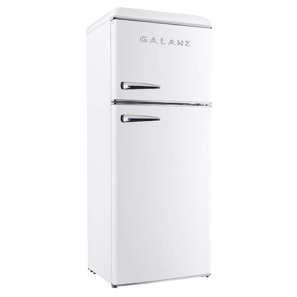 GLR10TWEEFR by Galanz - Galanz 10.0 Cu Ft Retro Top Mount Refrigerator in  Milkshake White