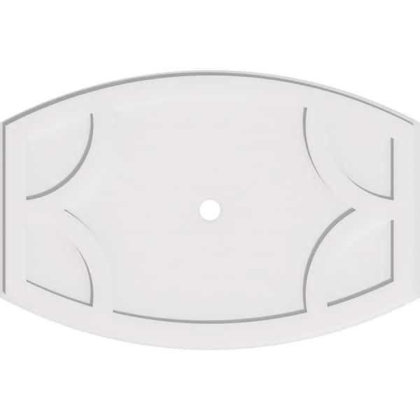 Ekena Millwork 40 in. W x 26-5/8 in. H x 2 in. ID x 1 in. P Kailey Architectural Grade PVC Contemporary Ceiling Medallion