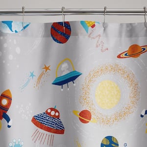 Company Kids Space Organic Cotton Percale 72 in. Graphic Shower Curtain