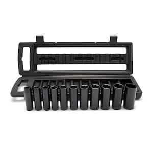 1/2 in. Drive Metric 6-Point Impact Socket Set with Storage Case (11-Piece)