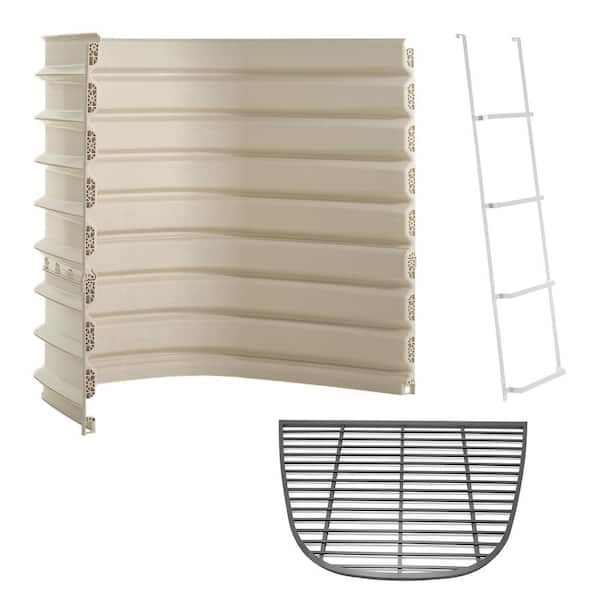 Rockwell Denali 60 in. x 39 in. x 60 in. Composite Window Well with Aluminum Bar Grate and Ladder