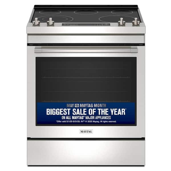 30 in. 5 Elements Slide-In Electric Range in Stainless Steel with Air Fry