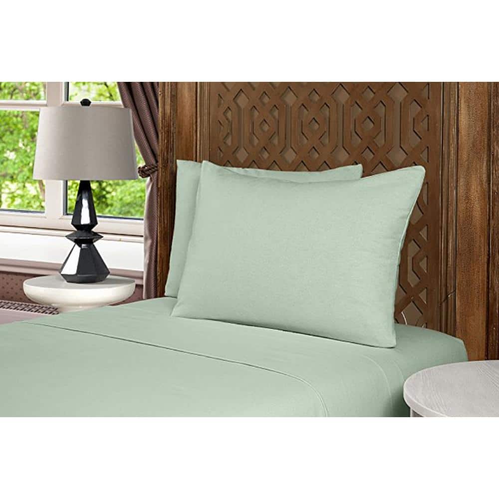 Geraldine 100% Cotton Sage Flannel King Sheet Set
