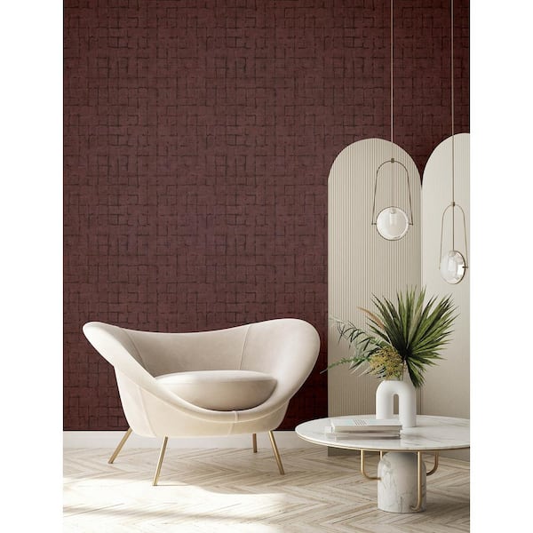 Blocks Checkered Red Non Pasted Non Woven Wallpaper