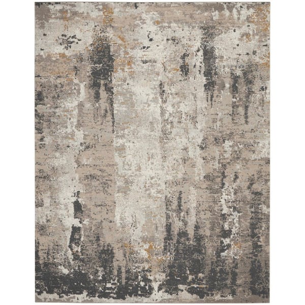 8 ft. x 10 ft. Black and Gray Abstract Area Rug