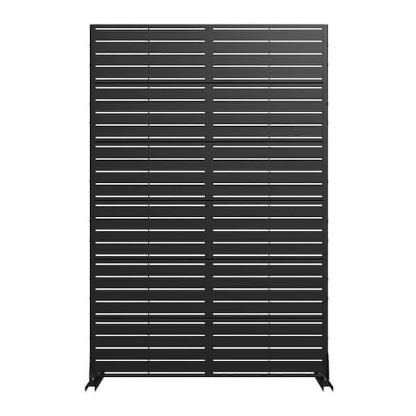72 in. Galvanized Metal Outdoor Privacy Screens Garden Outdoor Fence Black