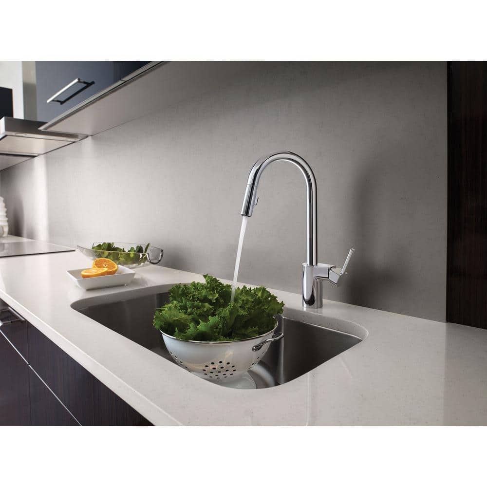 Chrome Stainless Steel Pull-Down Kitchen Faucet with Spray