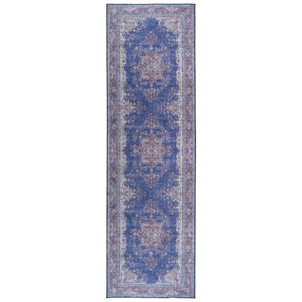 Kaleen Boho Patio Blue 2 ft. 3 in. x 7 ft. 6 in. Indoor/Outdoor Runner Rug