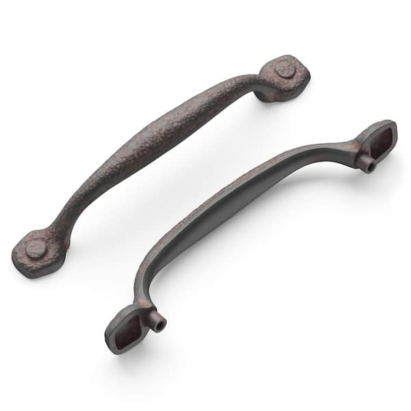 HICKORY HARDWARE Refined Rustic 5-1/16 in. Modern Rustic Iron Cabinet Bar Pull Handle for Kitchen, Bathroom and Furniture (10-Pack)