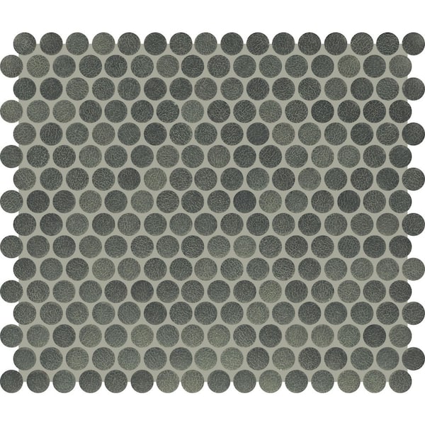 LuxeCraft Forest Crackle 11 in. x 13 in. Matte Ceramic Penny Round Mosaic Tile (10.6 sq. ft./Case)