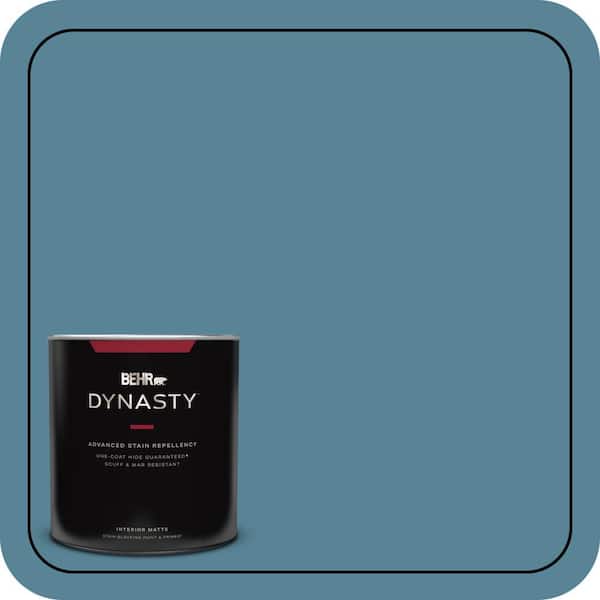 BEHR DYNASTY 1 qt. #S480-5 Blue Moon Bay One-Coat Hide Matte Interior Stain-Blocking Paint and Primer