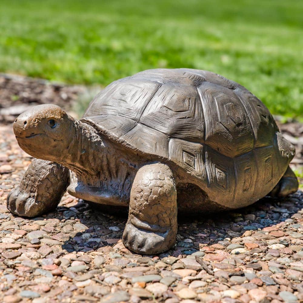 Talia the Tortoise 29" Brown Glass Fiber Reinforced Concrete Garden Statue