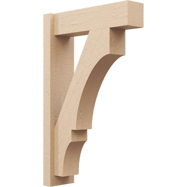 Ekena Millwork 6 in. x 32 in. x 20 in. Balboa Block Rough Cedar Woodgrain Timberthane Polyurethane Outlooker, Primed Tan