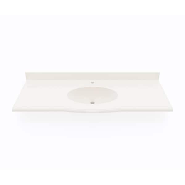 Swan Europa 49 in. Solid Surface Vanity Top with Basin in Bisque
