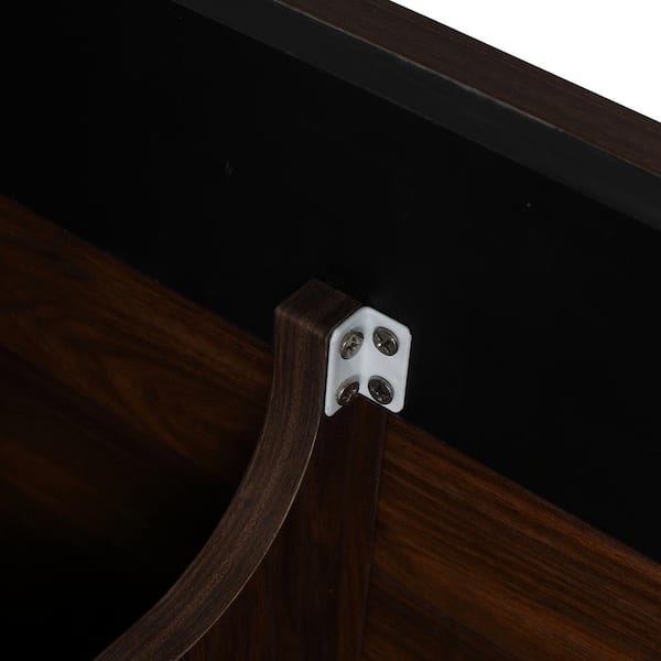 36 in. W x 18 in. D x 20 in. H Wall-Mounted Bath Vanity in California Walnut with White Integrated Cultured Marble Top