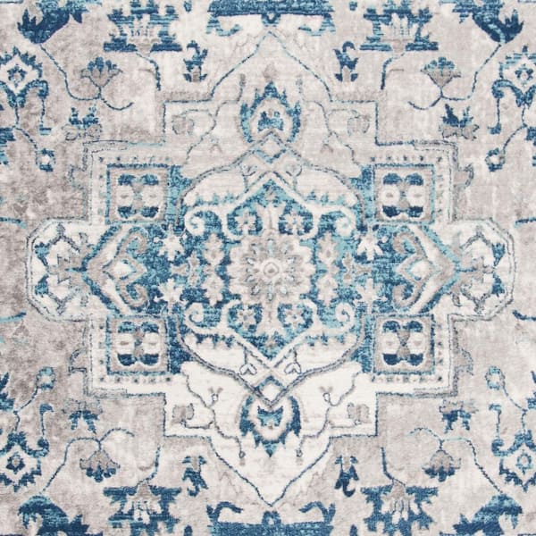 SAFAVIEH Braided Collection 5' x 5' Round Blue/Grey BRD851M Handmade  Country Cottage Reversible Area Rug : : Home